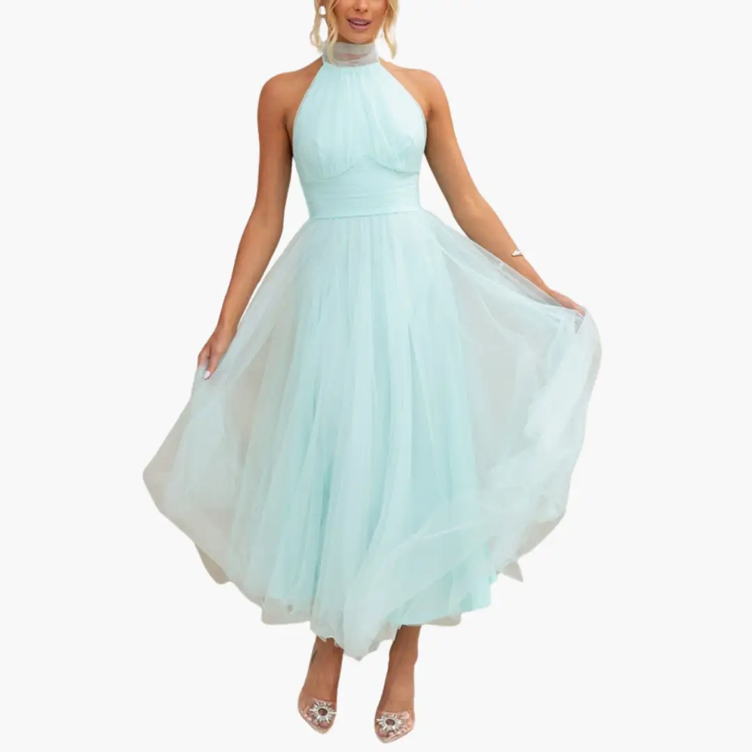 Women’s Layered Dress with Sleeveless Design and A-line Skirt