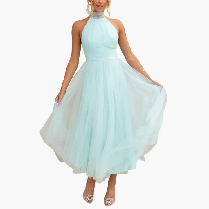 Women’s Layered Dress with Sleeveless Design and A-line Skirt