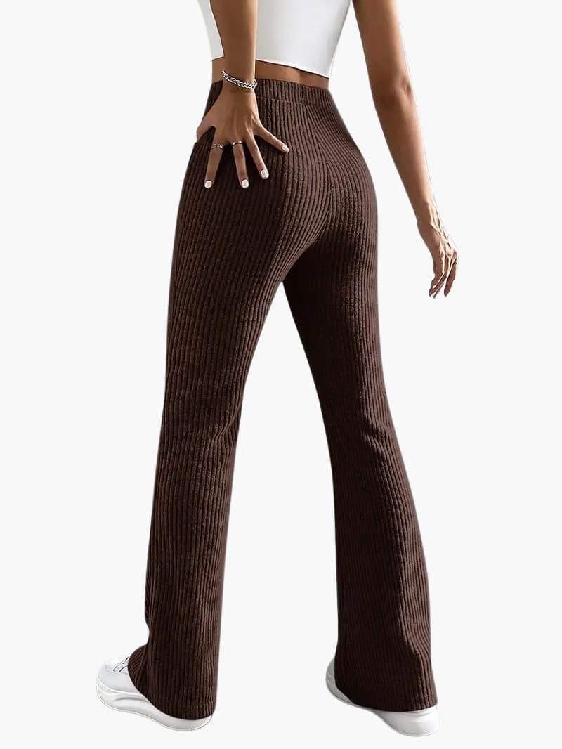 Wide High Waist Knit Pants for Women – Comfortable Lounge Fit
