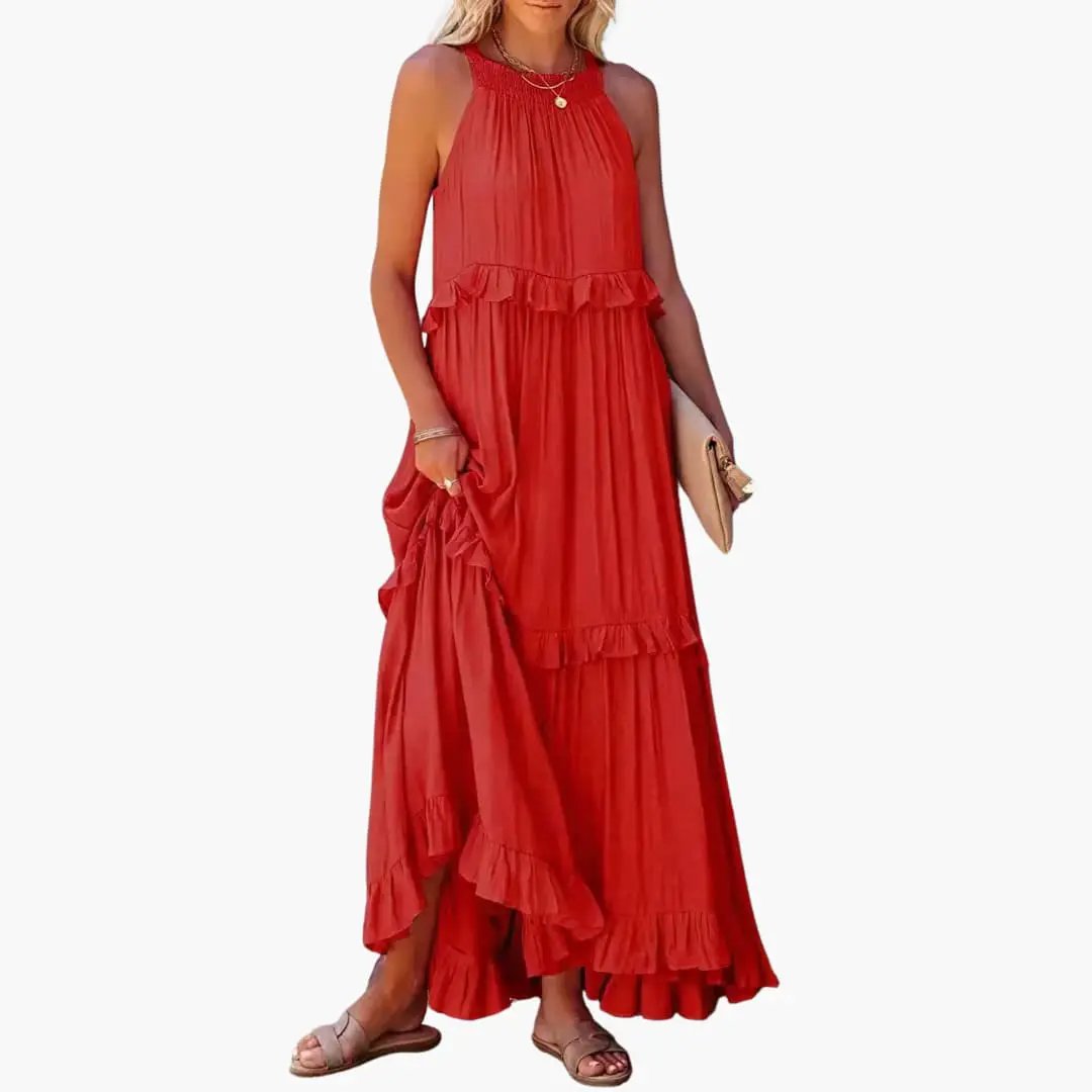 Maxi Dress Layers - Ruffle Dress for Women, Elegant & Airy