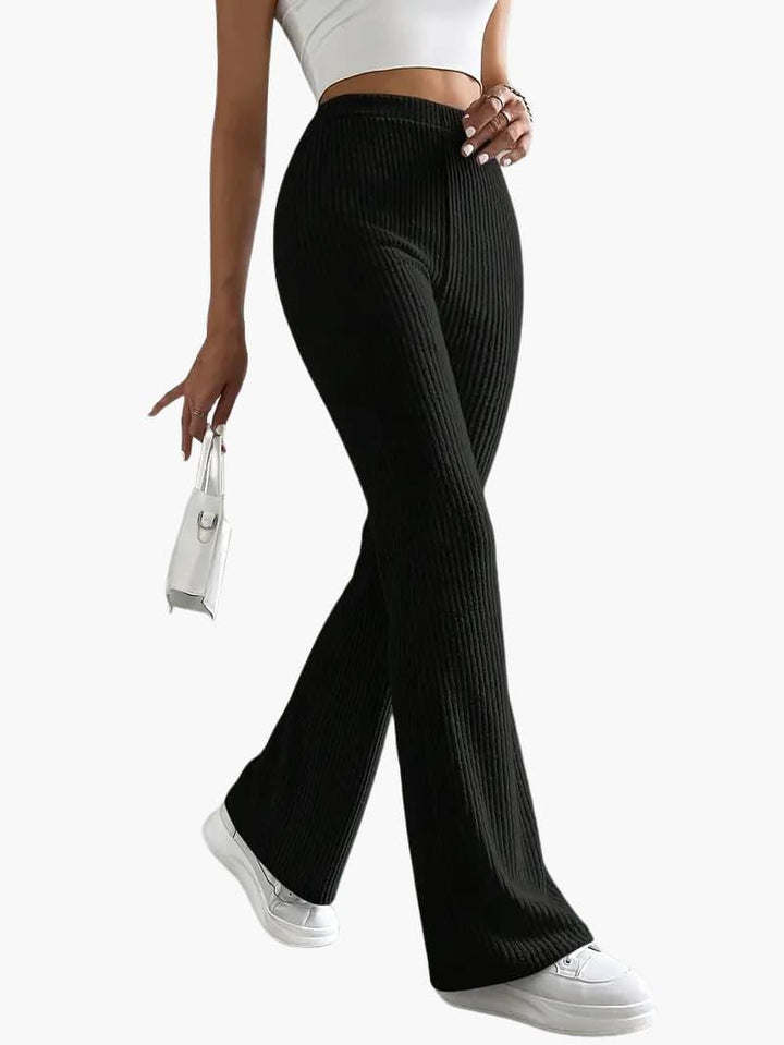 Wide High Waist Knit Pants for Women – Comfortable Lounge Fit