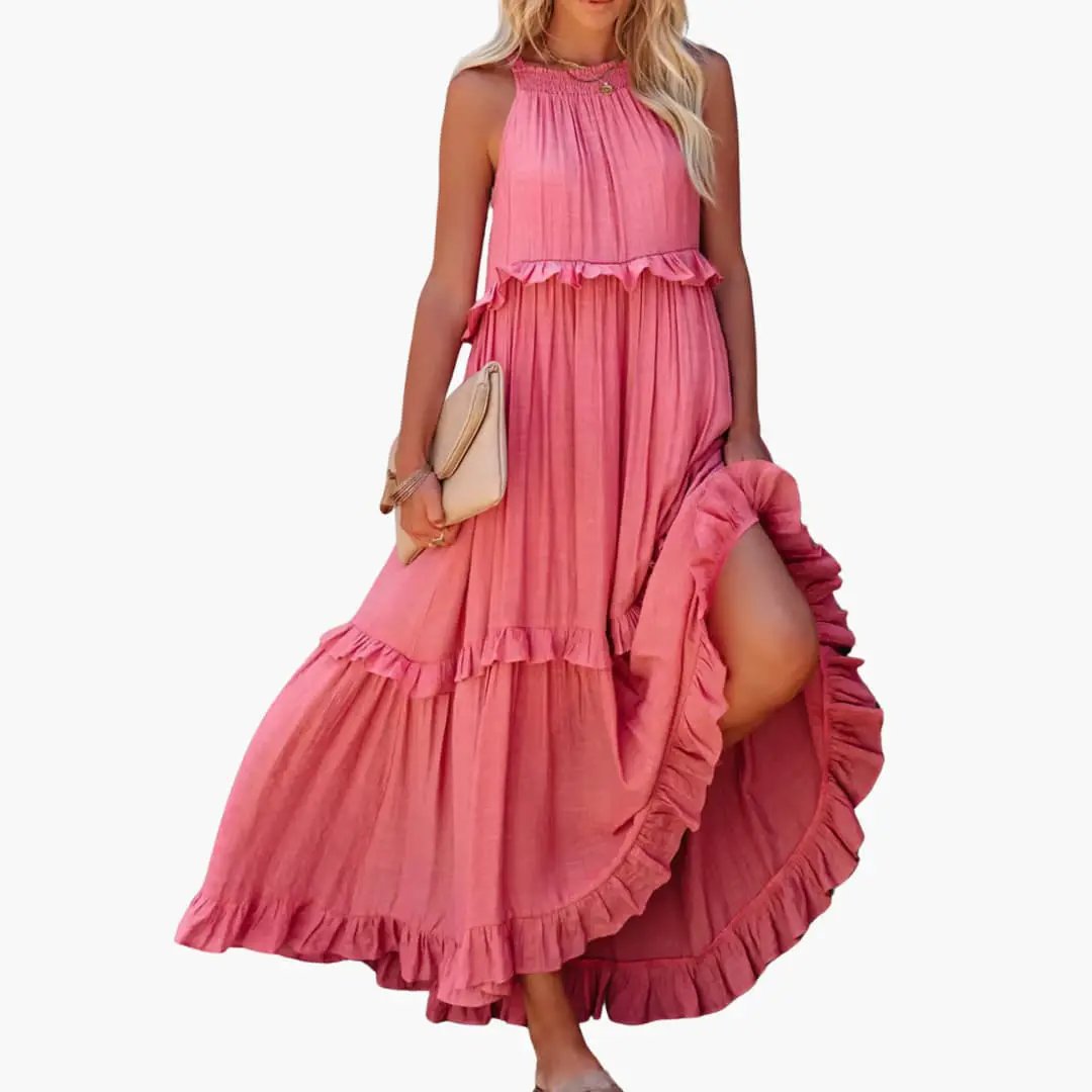 Maxi Dress Layers - Ruffle Dress for Women, Elegant & Airy