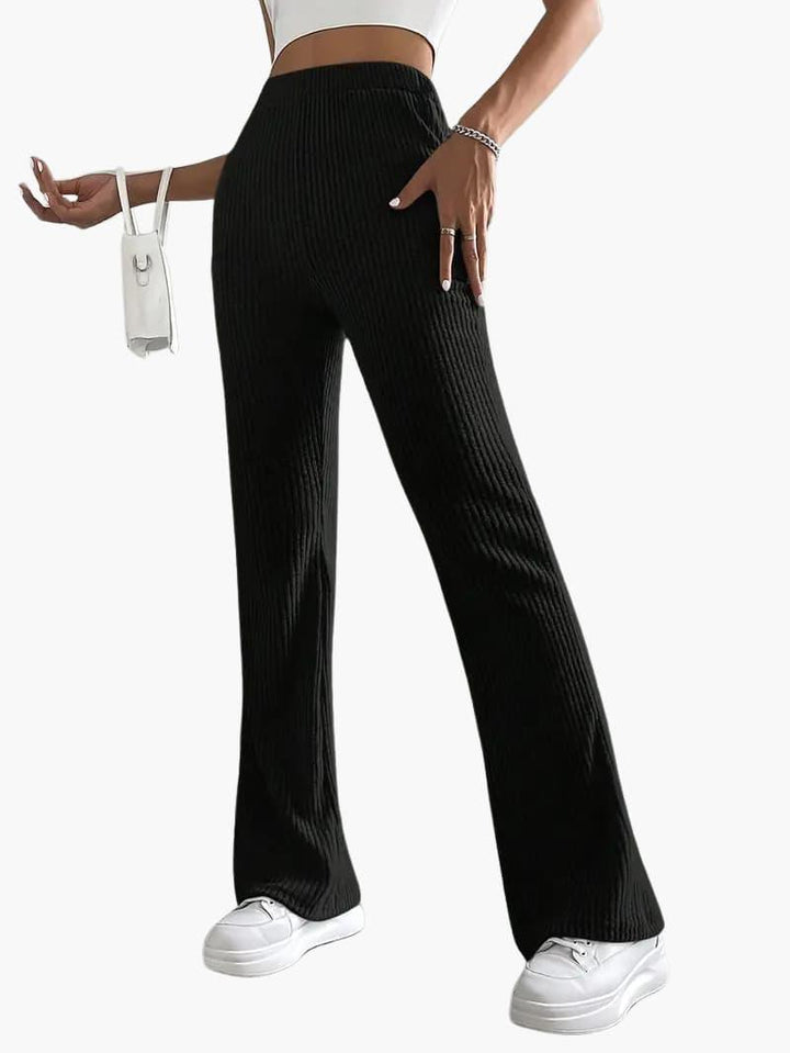 Wide High Waist Knit Pants for Women – Comfortable Lounge Fit