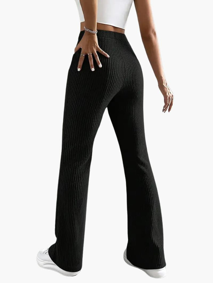 Wide High Waist Knit Pants for Women – Comfortable Lounge Fit