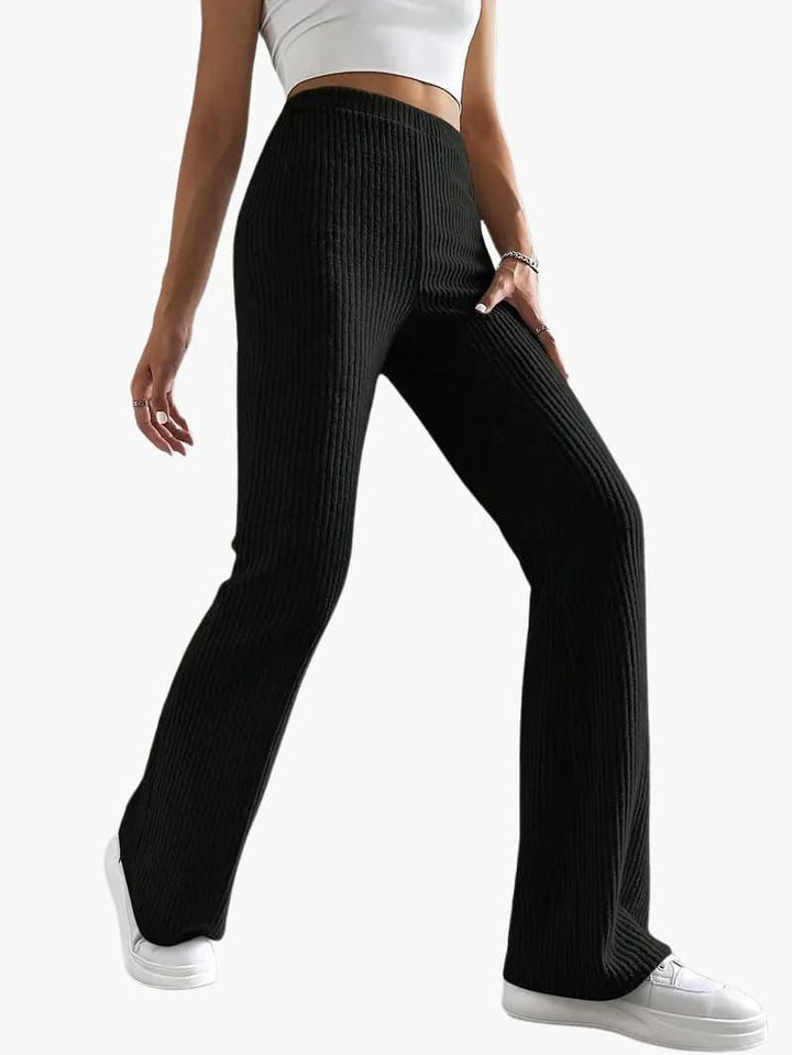 Wide High Waist Knit Pants for Women – Comfortable Lounge Fit