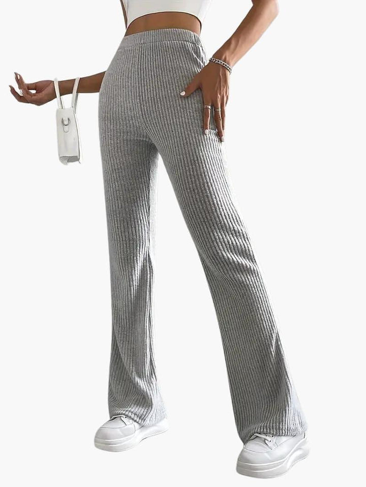 Wide High Waist Knit Pants for Women – Comfortable Lounge Fit