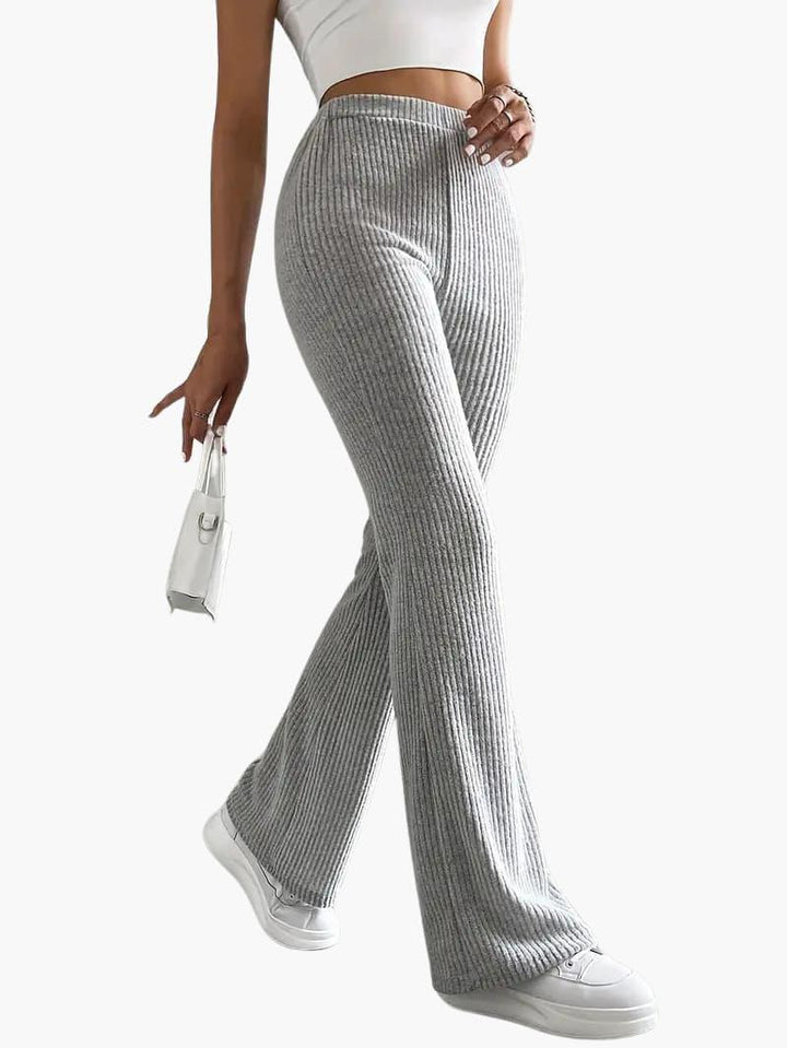 Wide High Waist Knit Pants for Women – Comfortable Lounge Fit