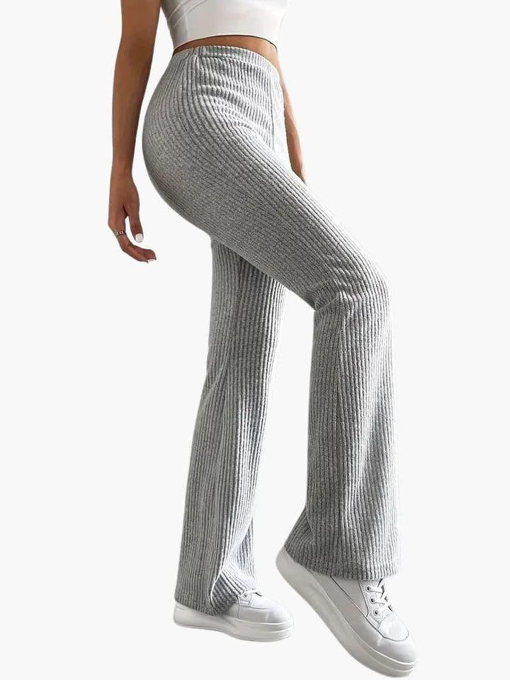Wide High Waist Knit Pants for Women – Comfortable Lounge Fit