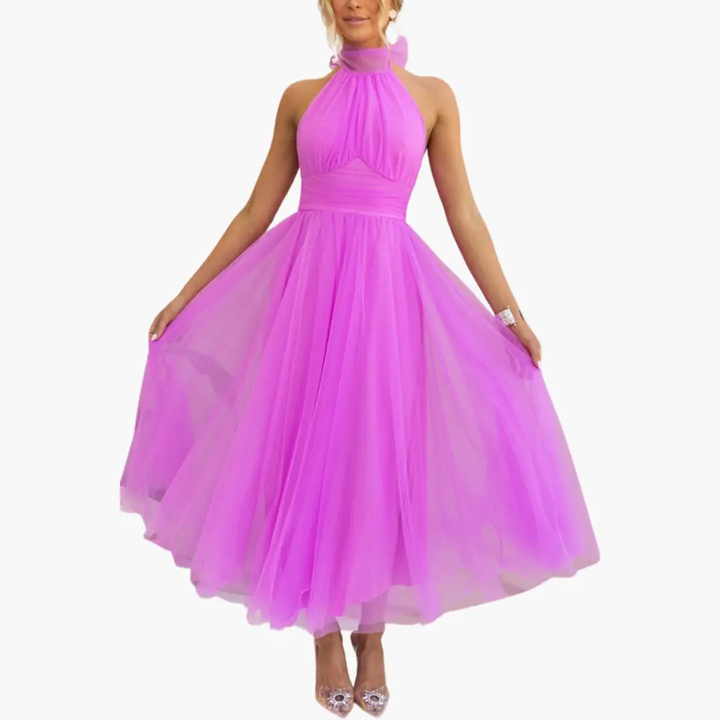 Women’s Layered Dress with Sleeveless Design and A-line Skirt