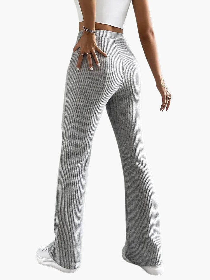 Wide High Waist Knit Pants for Women – Comfortable Lounge Fit