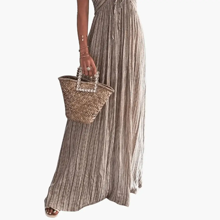 Women’s Boho Maxi Dress with Straps – Summer Dress for Leisure