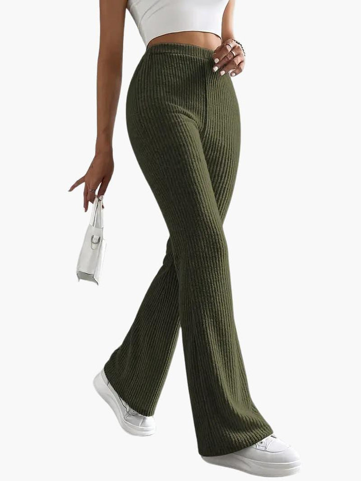 Wide High Waist Knit Pants for Women – Comfortable Lounge Fit