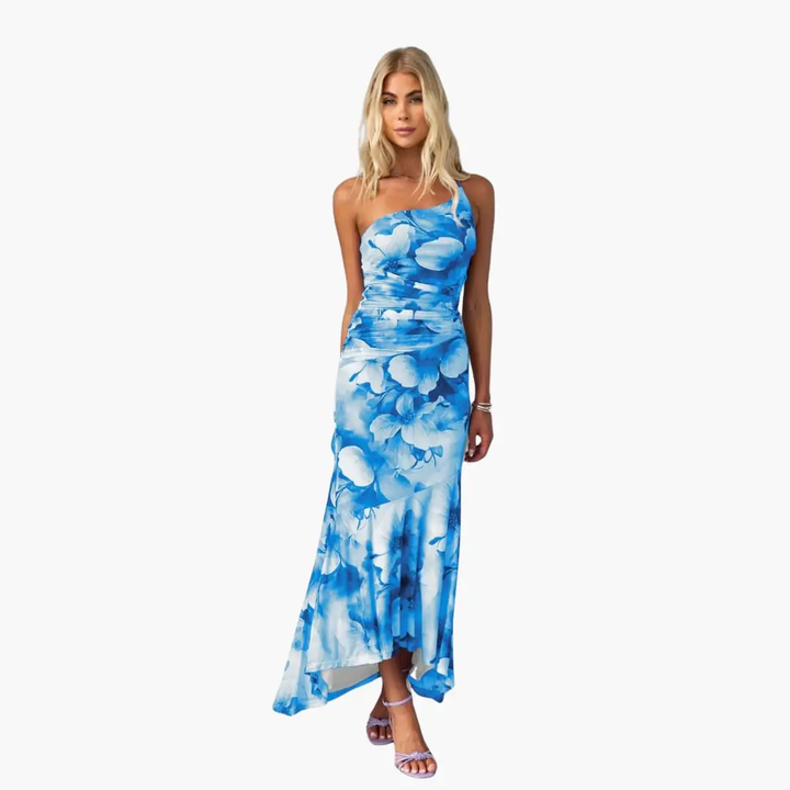 One Shoulder Floral Dress for Women - Elegant Summer Dress