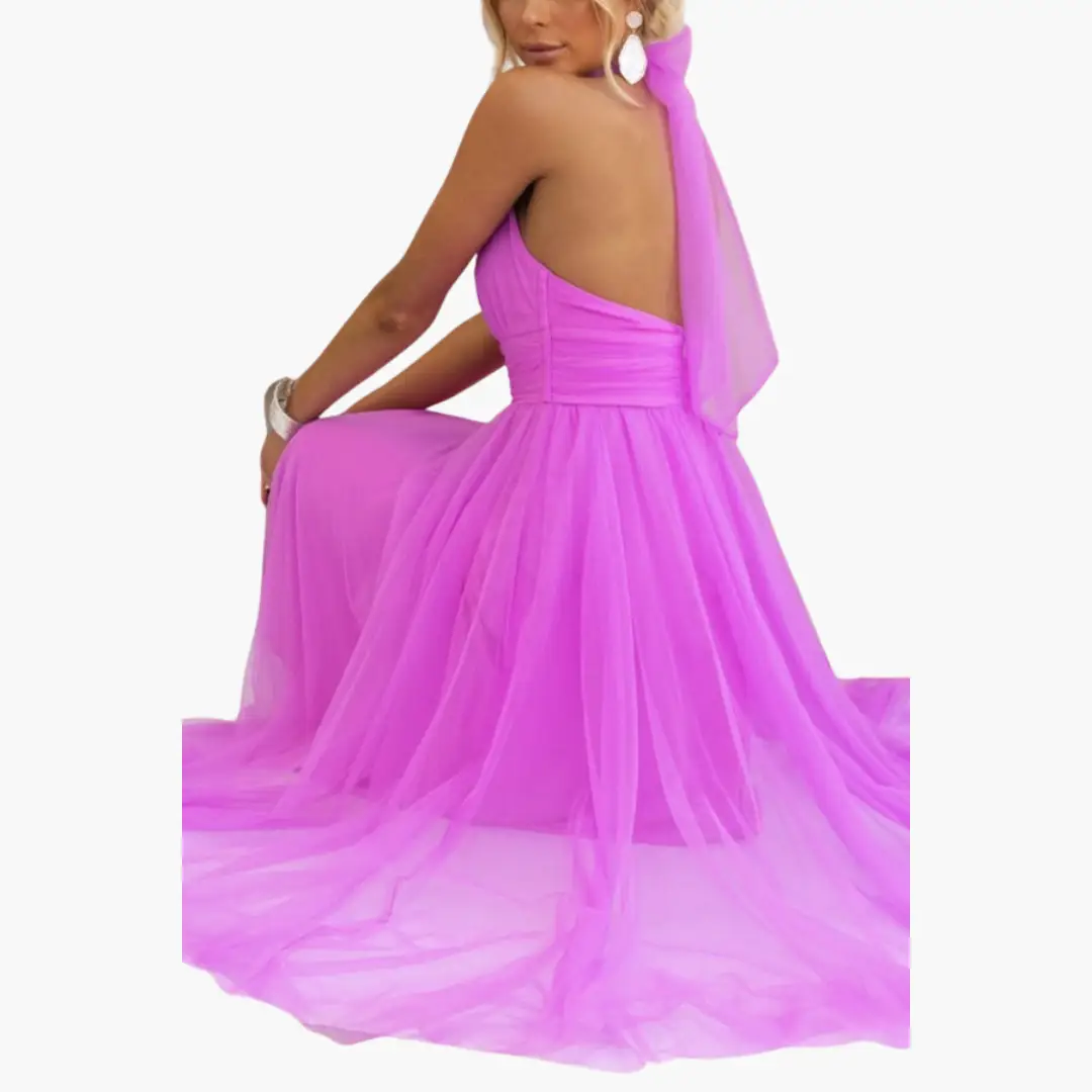 Women’s Layered Dress with Sleeveless Design and A-line Skirt
