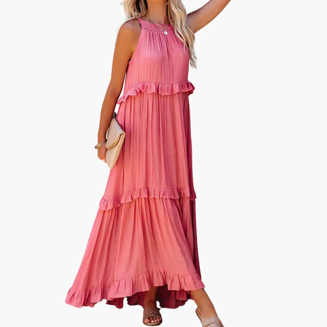 Maxi Dress Layers - Ruffle Dress for Women, Elegant & Airy