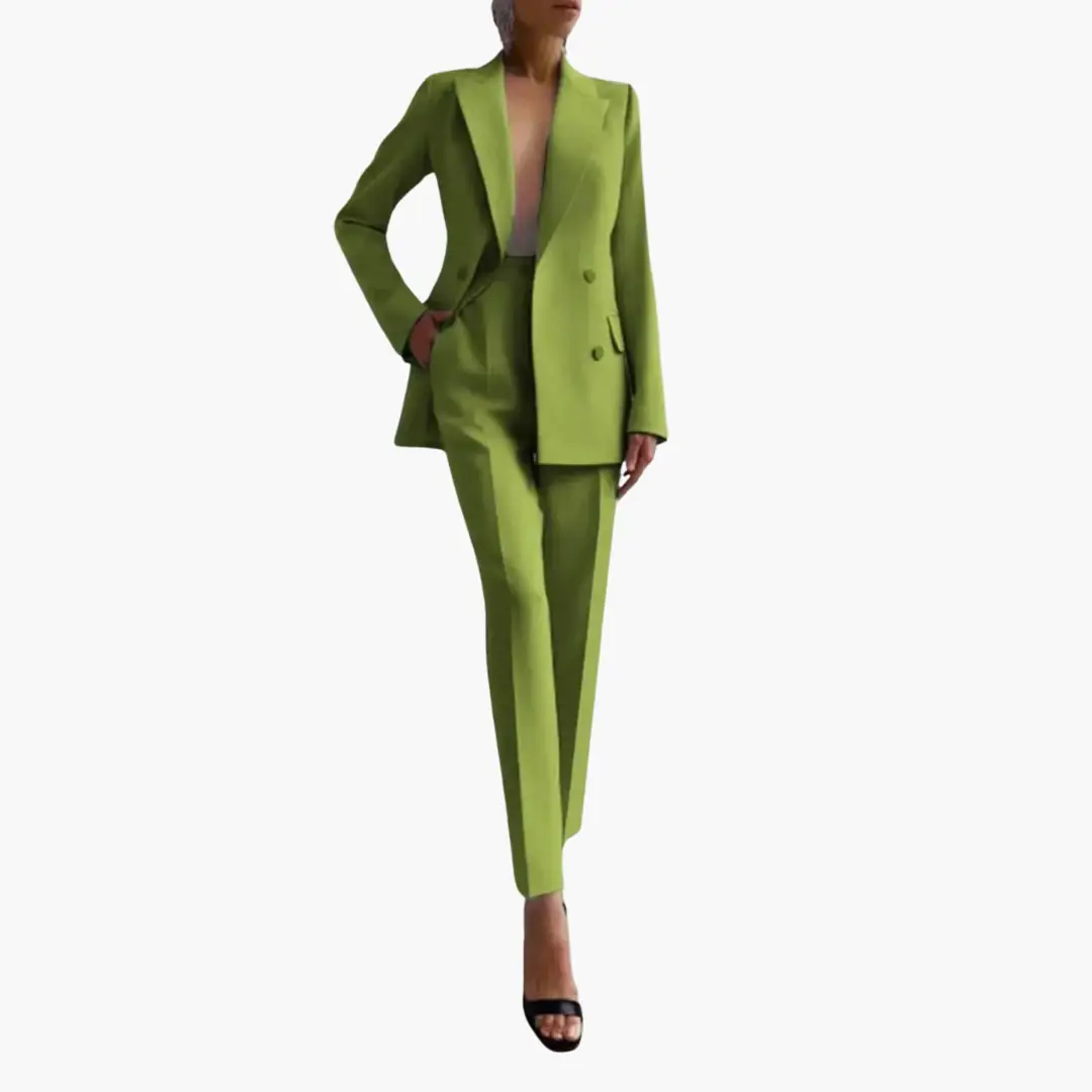 Women's Summer Two-Piece Suit with Blazer and Slim-Fit Pants