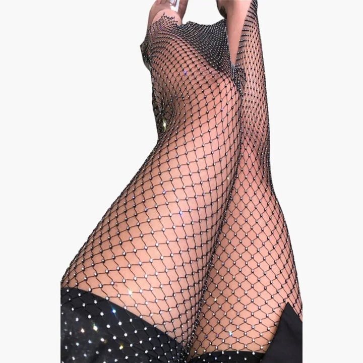 Women’s Mesh Pants with Sparkle Detailing and Fitted Design