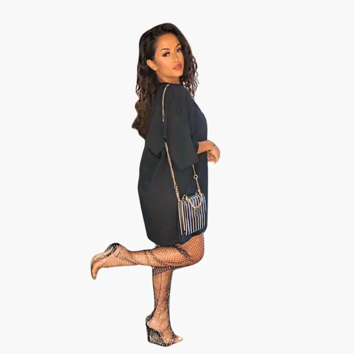 Women’s Mesh Pants with Sparkle Detailing and Fitted Design