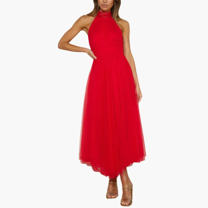 Women’s Layered Dress with Sleeveless Design and A-line Skirt