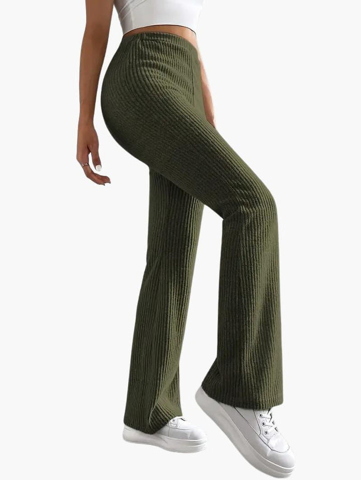 Wide High Waist Knit Pants for Women – Comfortable Lounge Fit