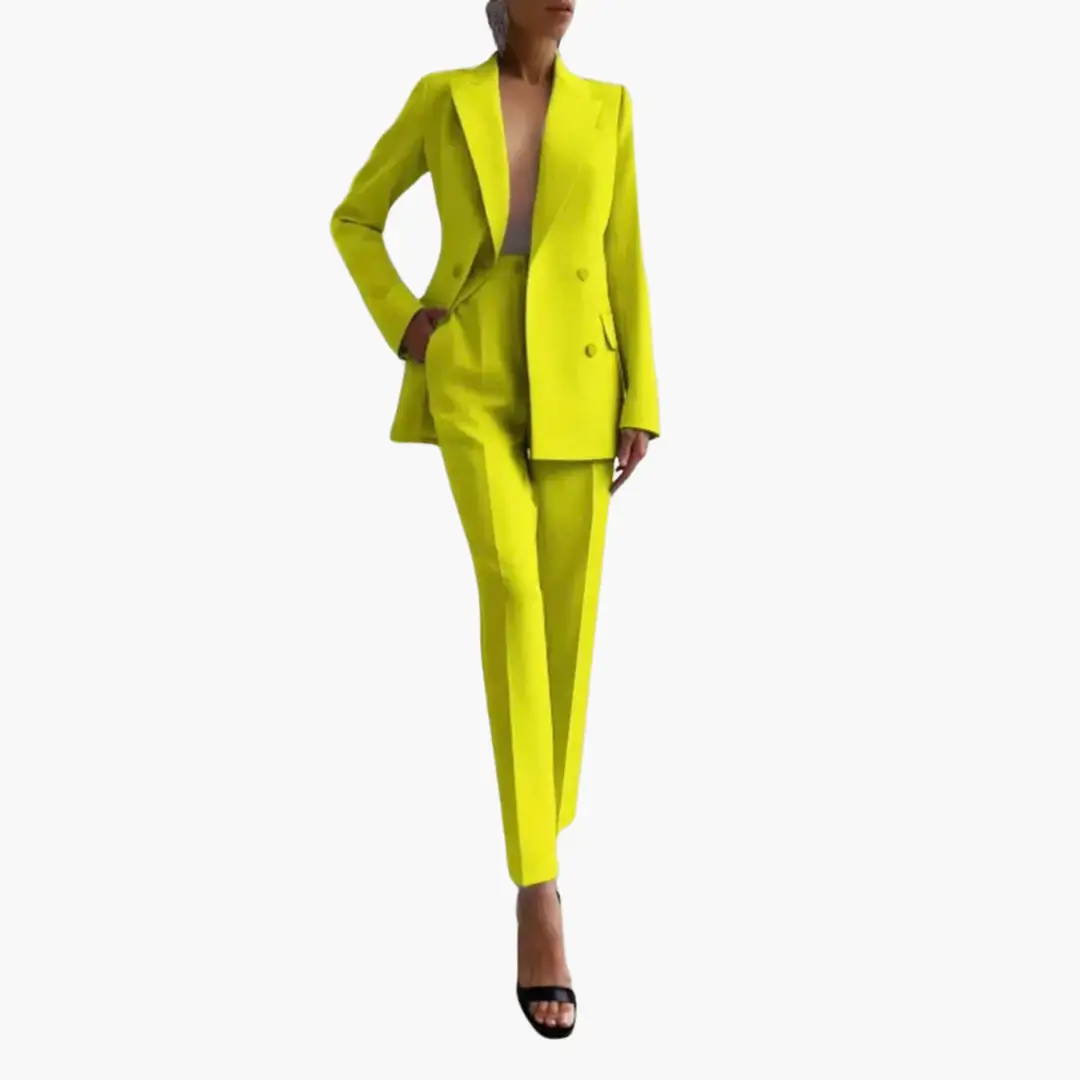 Women's Summer Two-Piece Suit with Blazer and Slim-Fit Pants