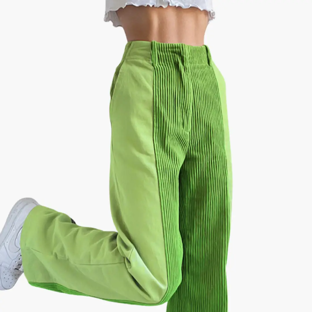 Women's Corduroy Pants with High Waist and Wide Legs