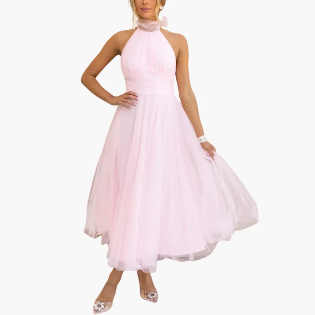 Women’s Layered Dress with Sleeveless Design and A-line Skirt