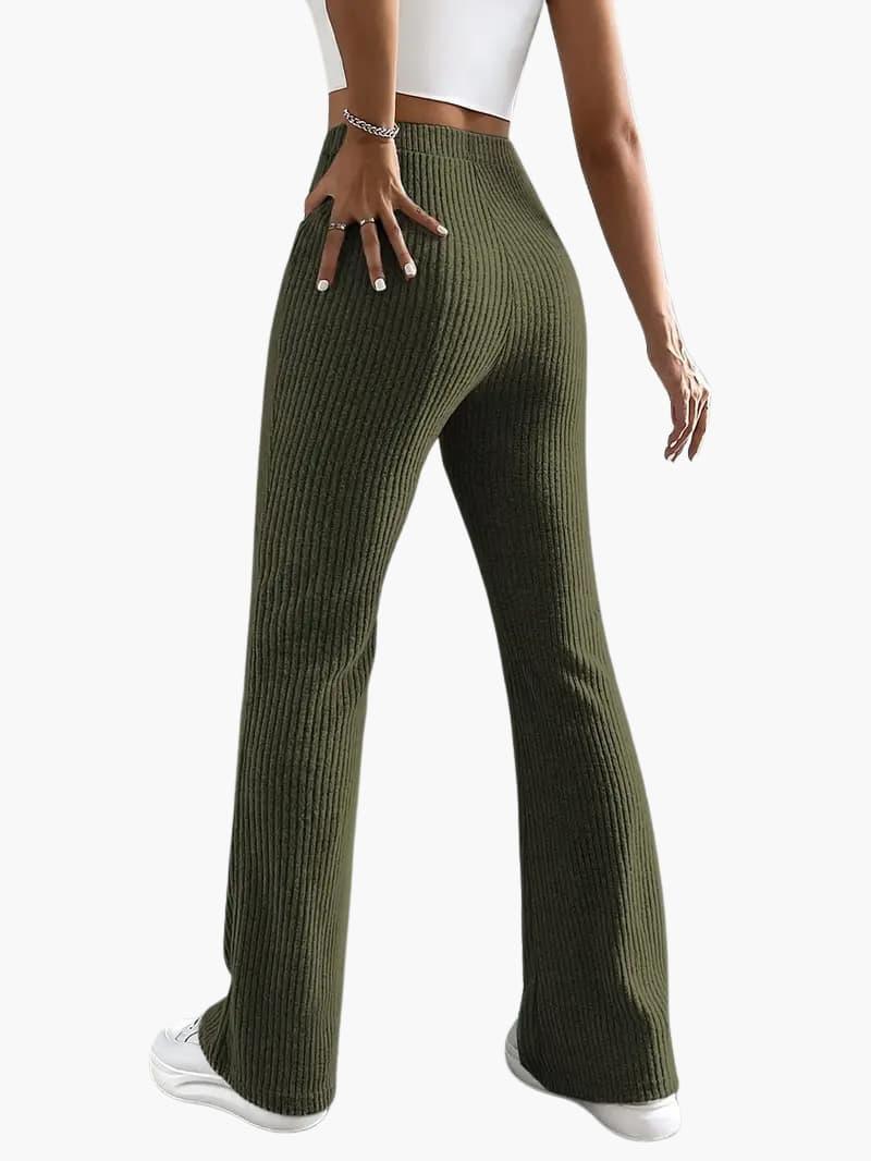 Wide High Waist Knit Pants for Women – Comfortable Lounge Fit