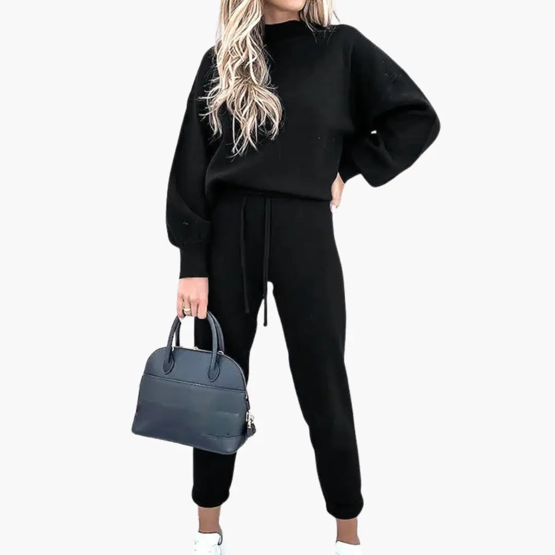Two-Piece Jogging Suit for Women with High Collar