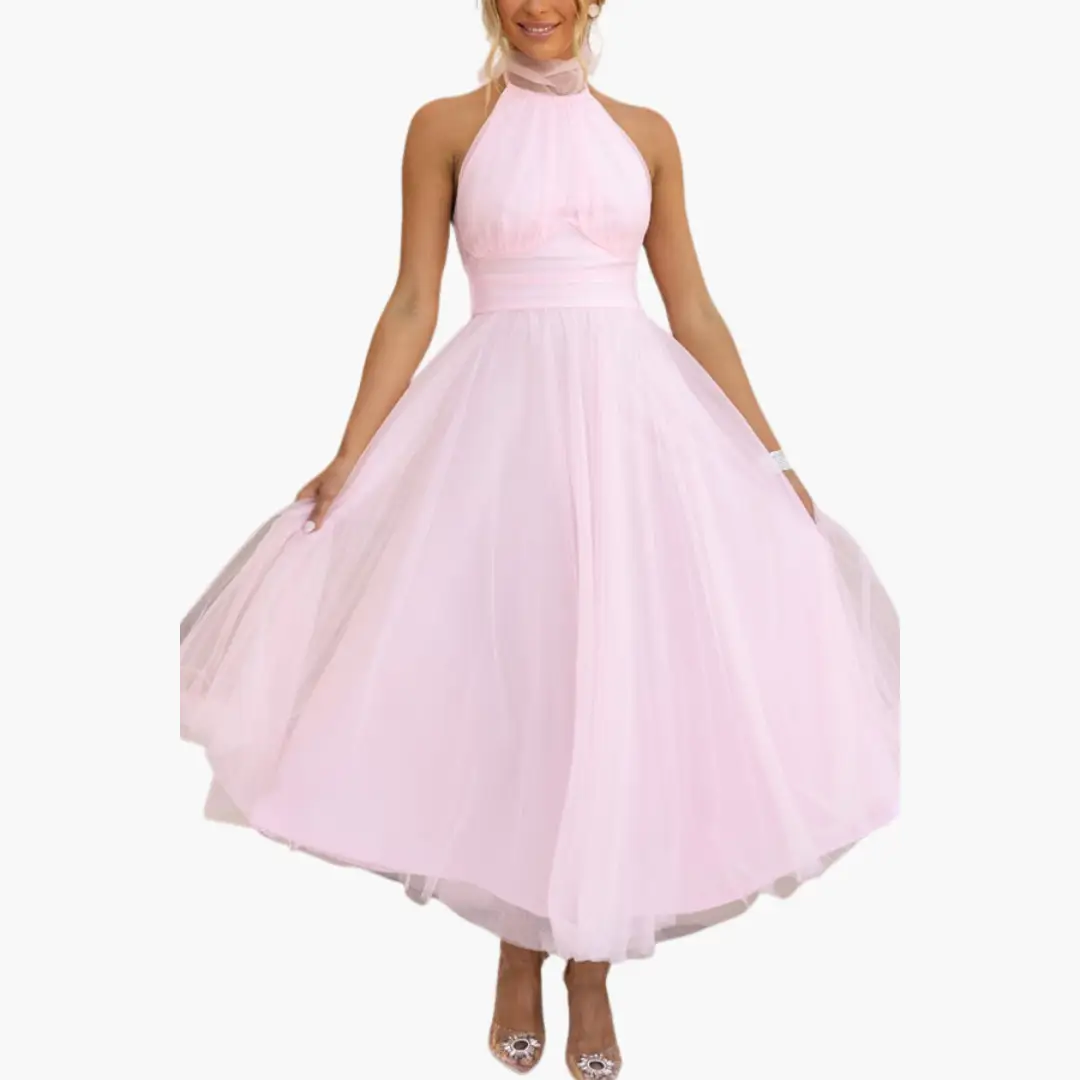 Women’s Layered Dress with Sleeveless Design and A-line Skirt