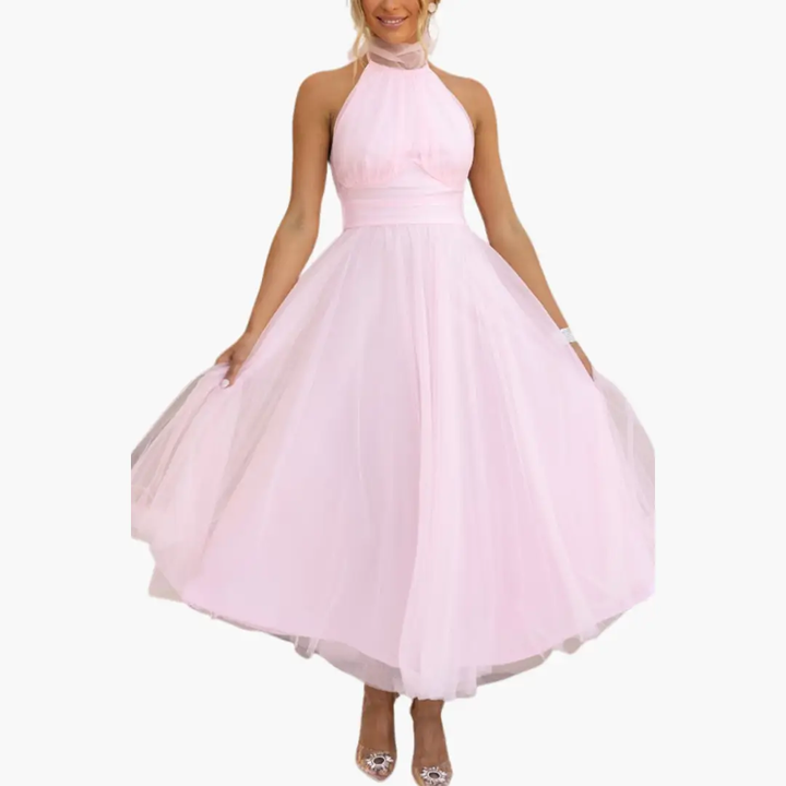 Women’s Layered Dress with Sleeveless Design and A-line Skirt