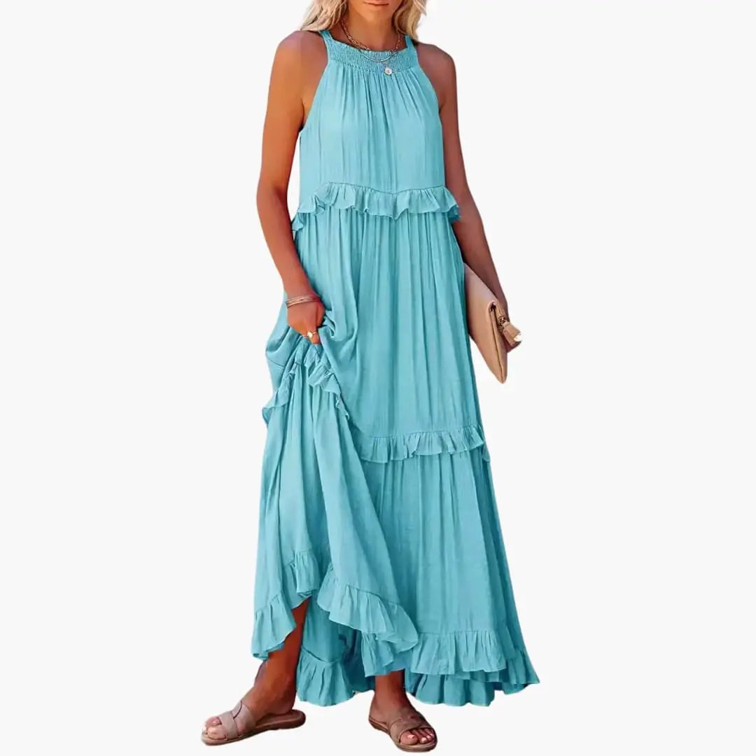 Maxi Dress Layers - Ruffle Dress for Women, Elegant & Airy