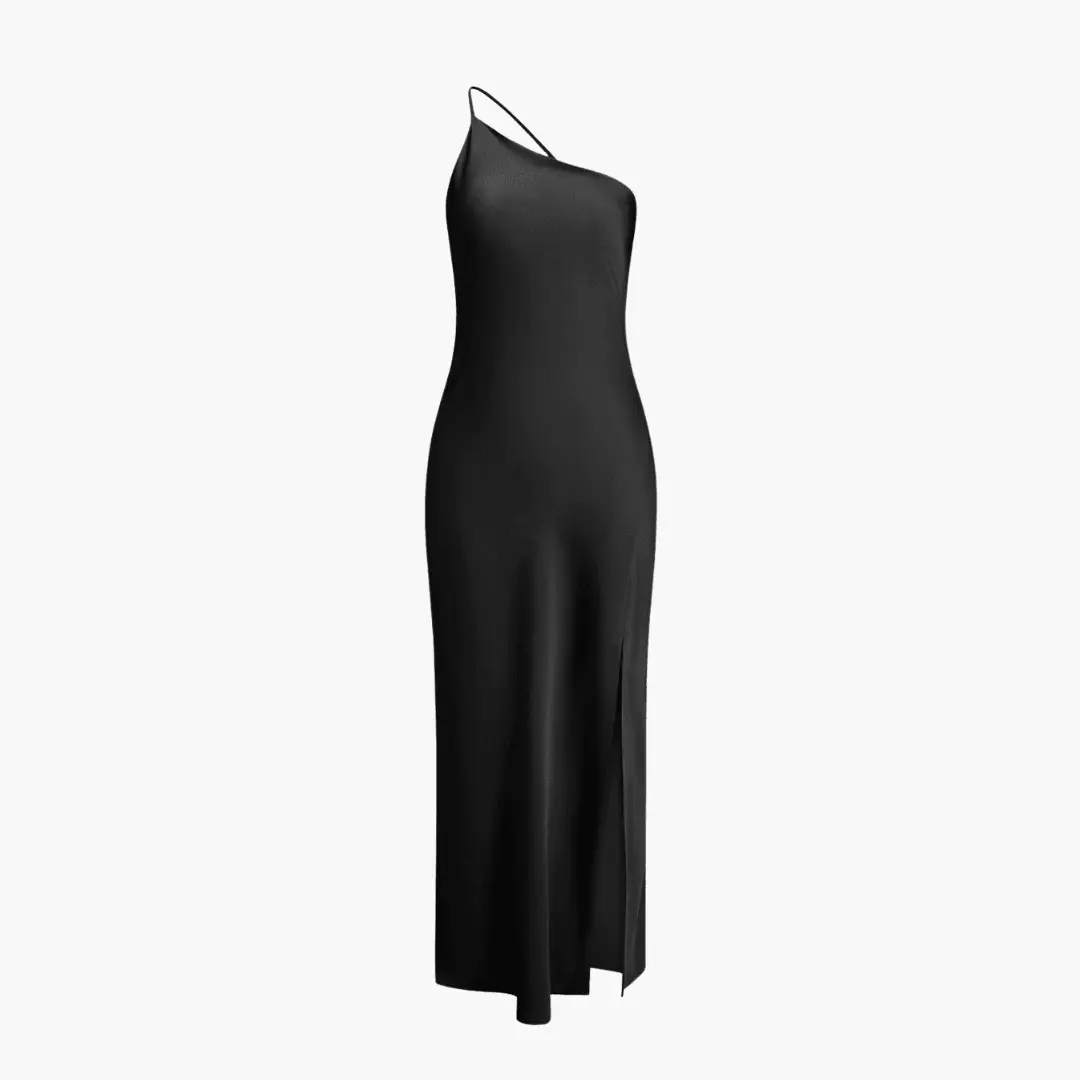 Satin Slip Dress for Women with Slit – Elegant Evening Dress