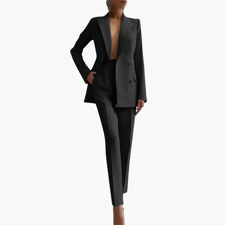 Women's Summer Two-Piece Suit with Blazer and Slim-Fit Pants