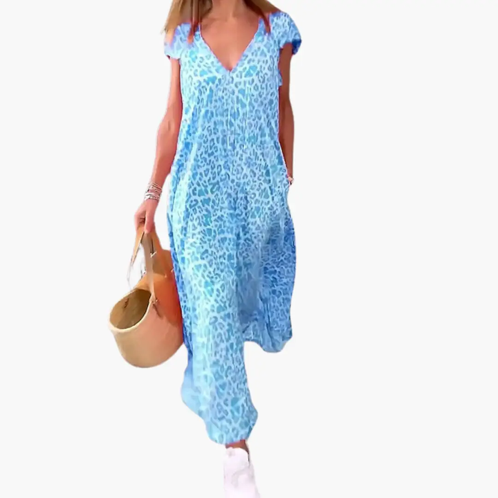 Leo Maxi Dress for Women – V-Neck and Loose Fit