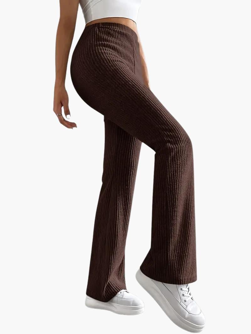 Wide High Waist Knit Pants for Women – Comfortable Lounge Fit