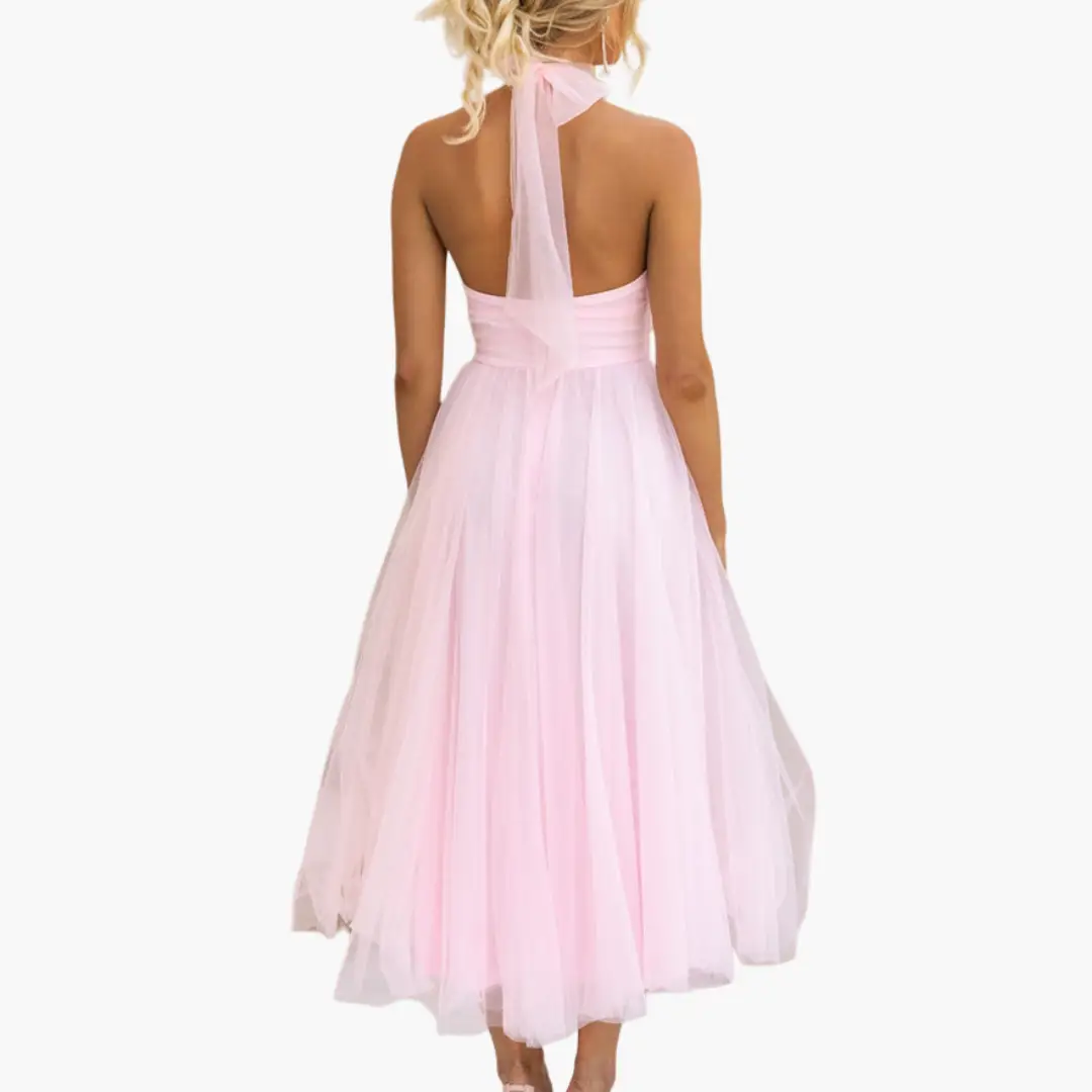 Women’s Layered Dress with Sleeveless Design and A-line Skirt