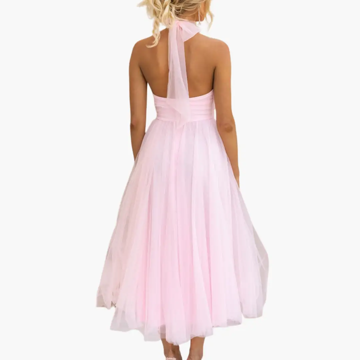 Women’s Layered Dress with Sleeveless Design and A-line Skirt