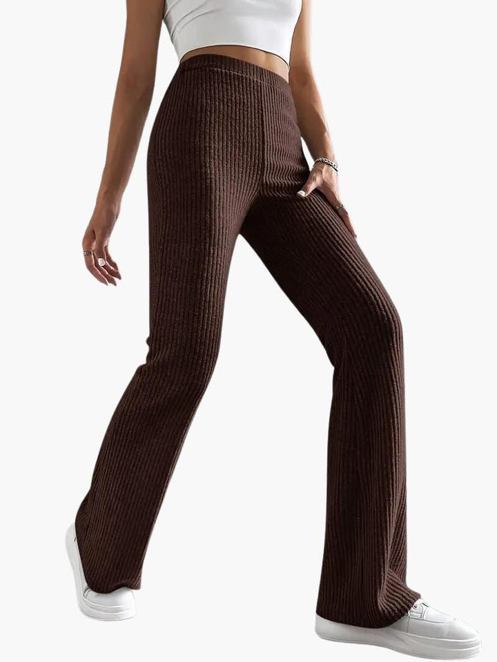Wide High Waist Knit Pants for Women – Comfortable Lounge Fit