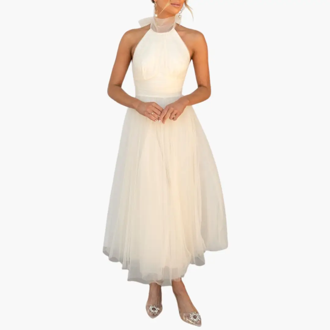 Women’s Layered Dress with Sleeveless Design and A-line Skirt