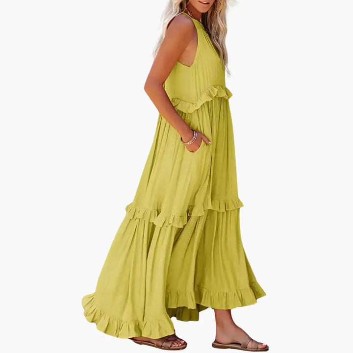 Maxi Dress Layers - Ruffle Dress for Women, Elegant & Airy