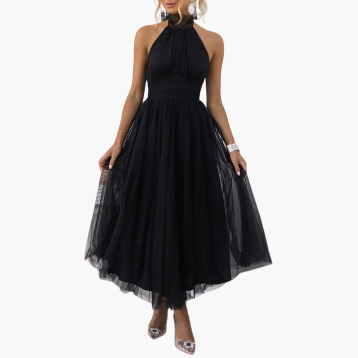 Women’s Layered Dress with Sleeveless Design and A-line Skirt