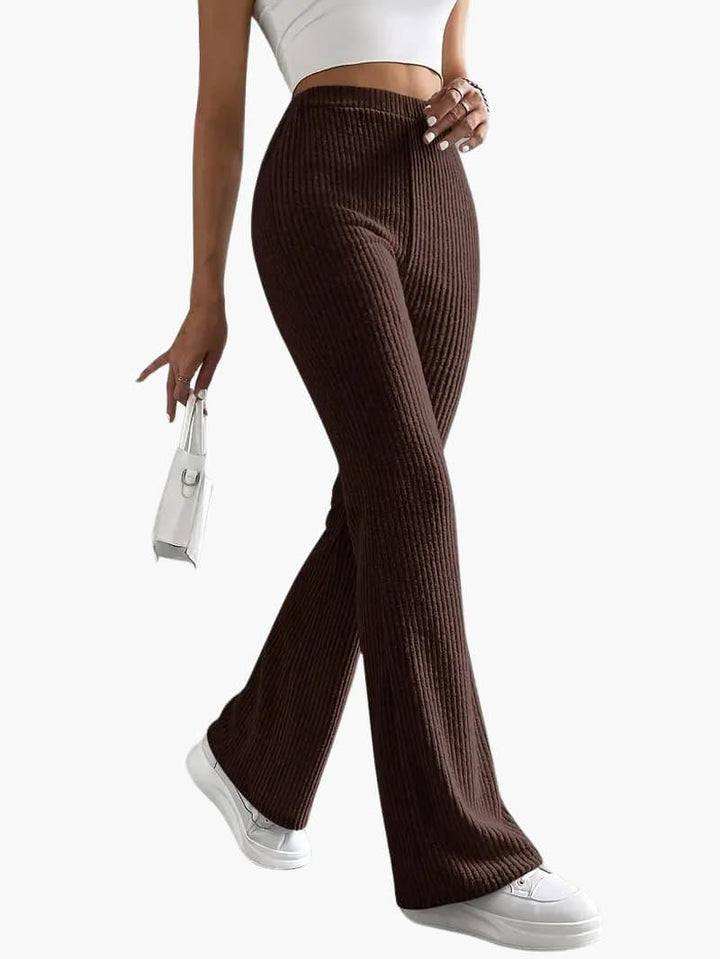 Wide High Waist Knit Pants for Women – Comfortable Lounge Fit