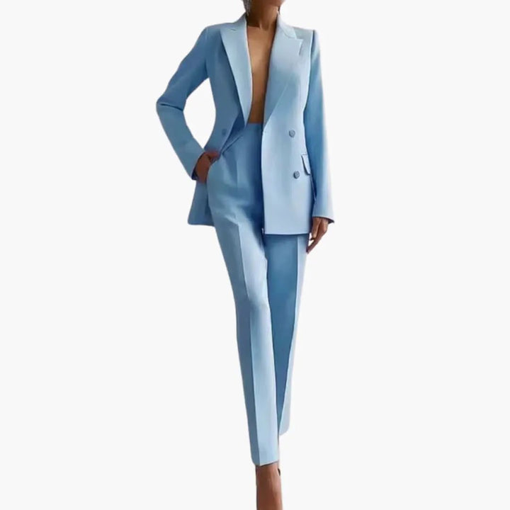 Women's Summer Two-Piece Suit with Blazer and Slim-Fit Pants
