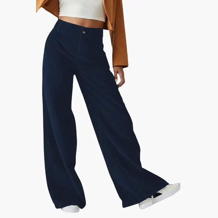 Women's Pants with Waistband and Wide Legs