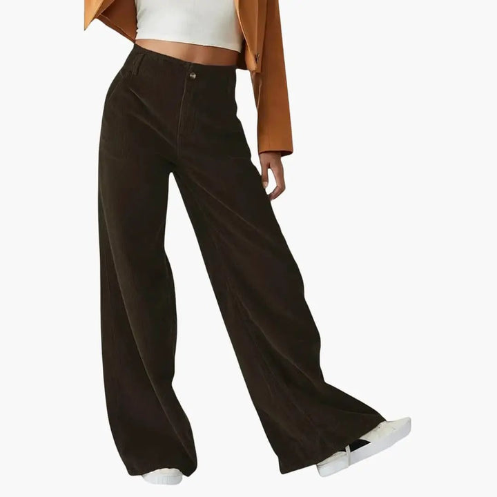 Women's Pants with Waistband and Wide Legs