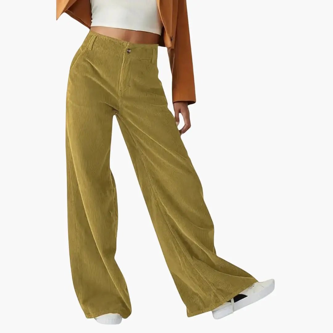 Women's Pants with Waistband and Wide Legs