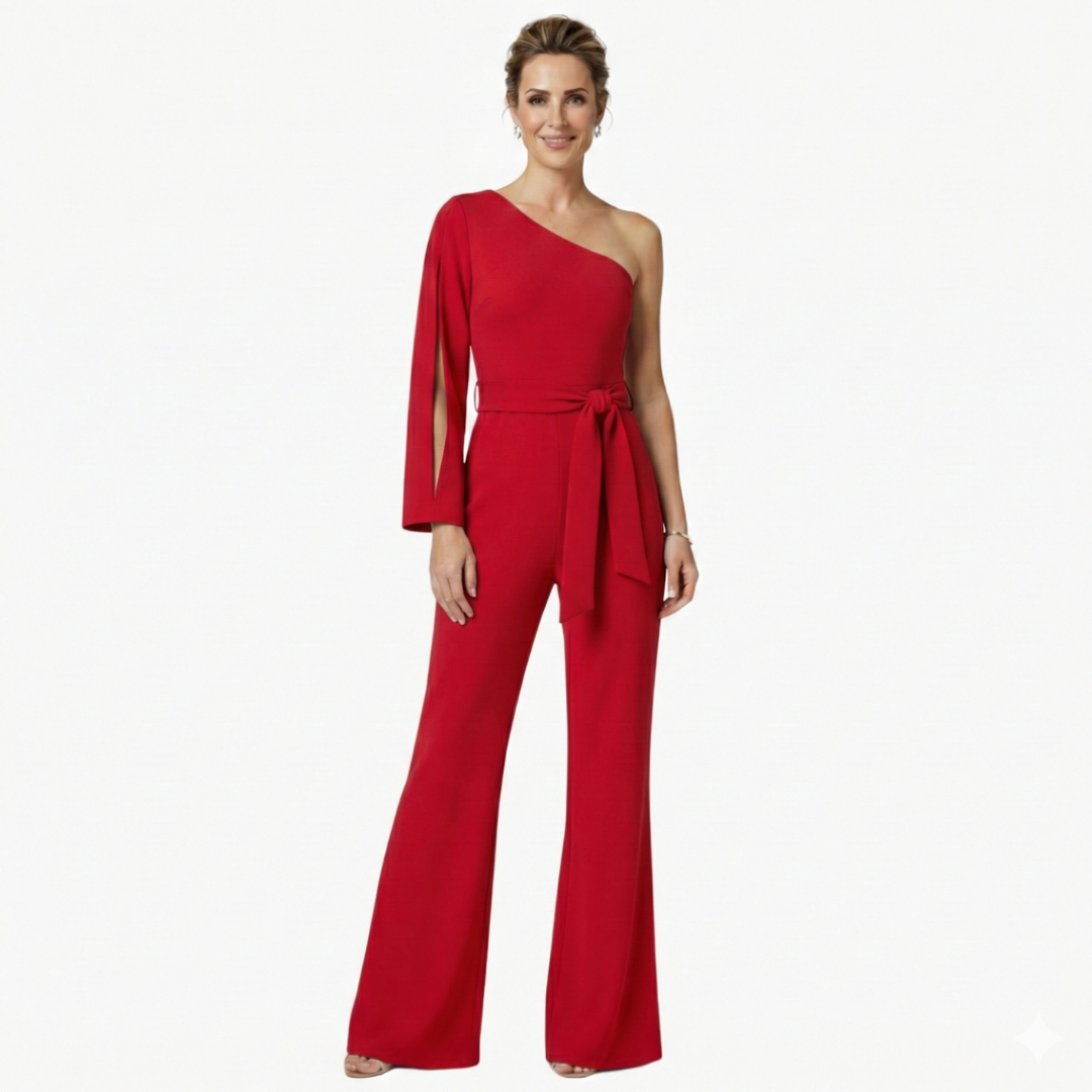Elegant Jumpsuit for Women – One-Shoulder & Tailored