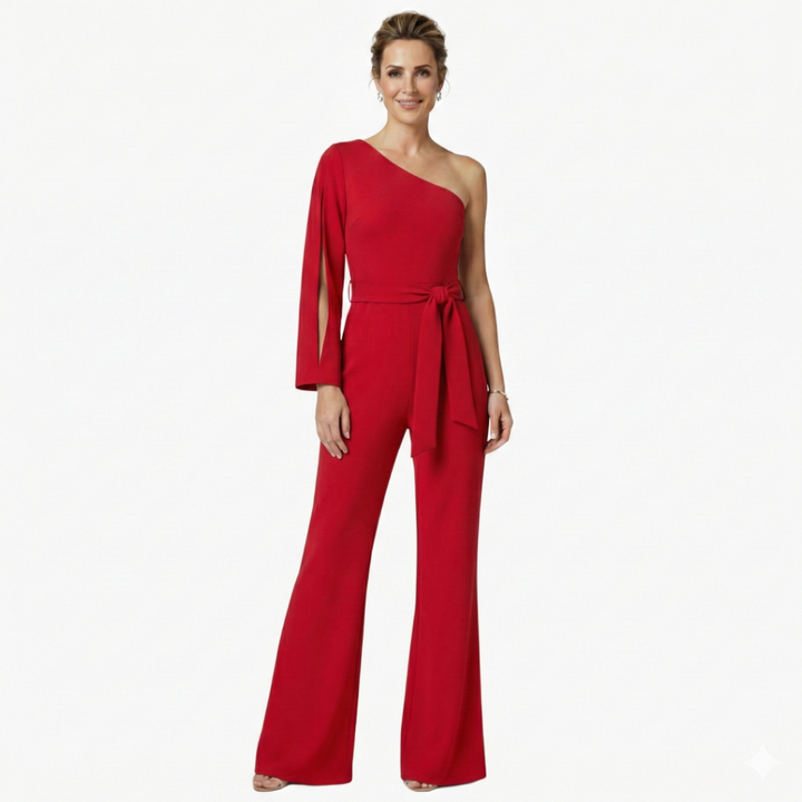 Elegant Jumpsuit for Women – One-Shoulder & Tailored