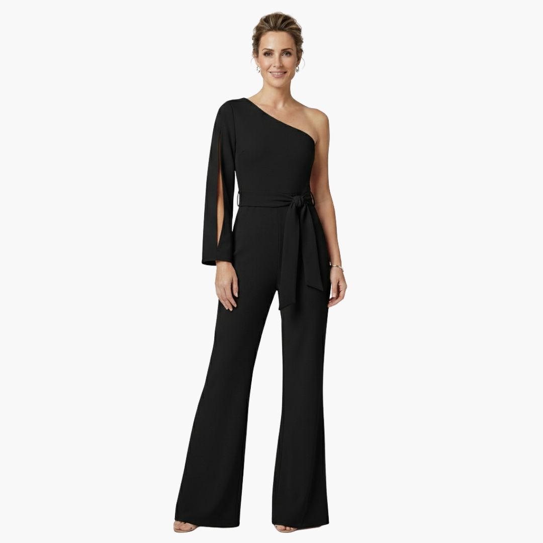 Elegant Jumpsuit for Women – One-Shoulder & Tailored